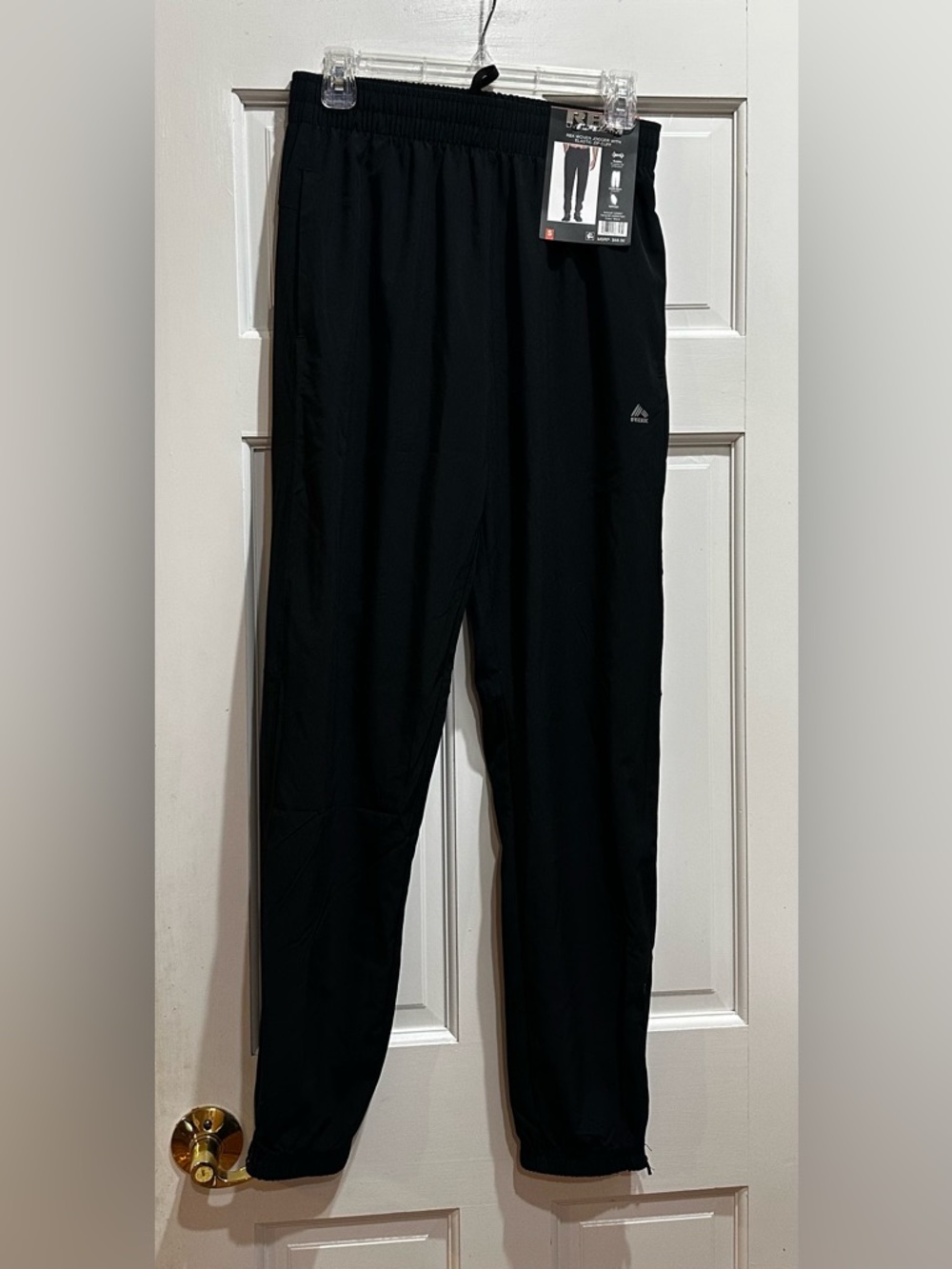 RBX Mens Large Woven Jogger Pants Black Elastic Zip Cuff Active NEW Small